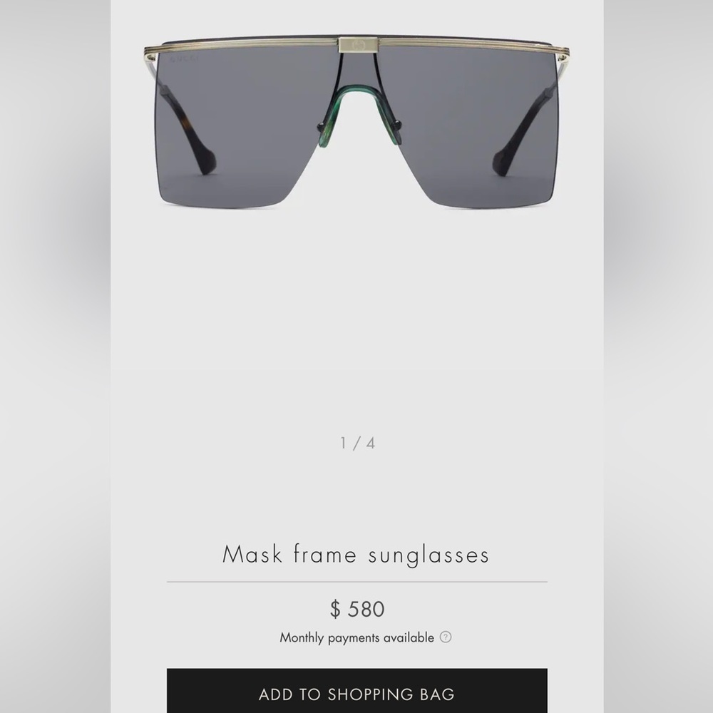 Gucci mask frame sunglasses